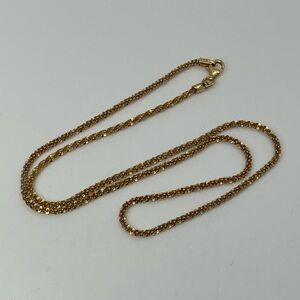 Vtg 925 Sterling Silver Yellow Gold Plated Popcorn Link Chain Necklace 18” | 2mm